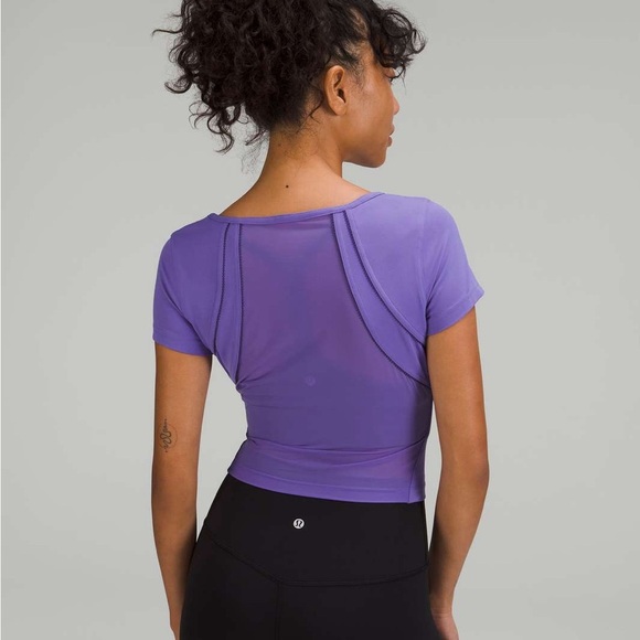Lululemon Square Neck Mesh and Nulu Yoga T-Shirt - Picture 2 of 10